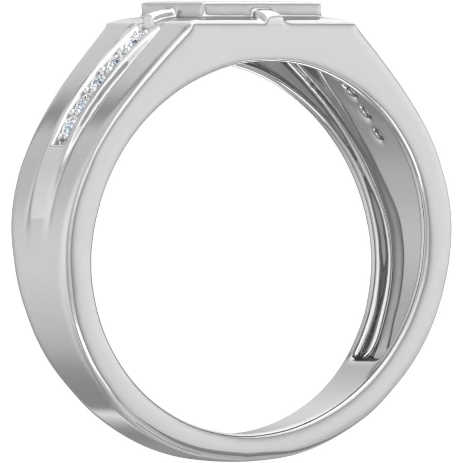 【並行輸入品】FINEROCK 1/4カラット メンズ ダイヤモンド 結婚指輪 10Kゴールド  金属 石  ホワイトダイヤモンドの画像