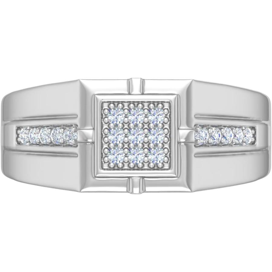 【並行輸入品】FINEROCK 1/4カラット メンズ ダイヤモンド 結婚指輪 10Kゴールド  金属 石  ホワイトダイヤモンドの画像