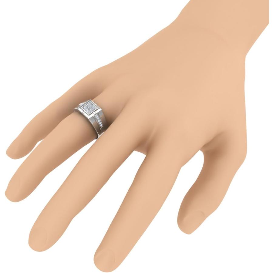 【並行輸入品】FINEROCK 1/4カラット メンズ ダイヤモンド 結婚指輪 10Kゴールド  金属 石  ホワイトダイヤモンドの画像