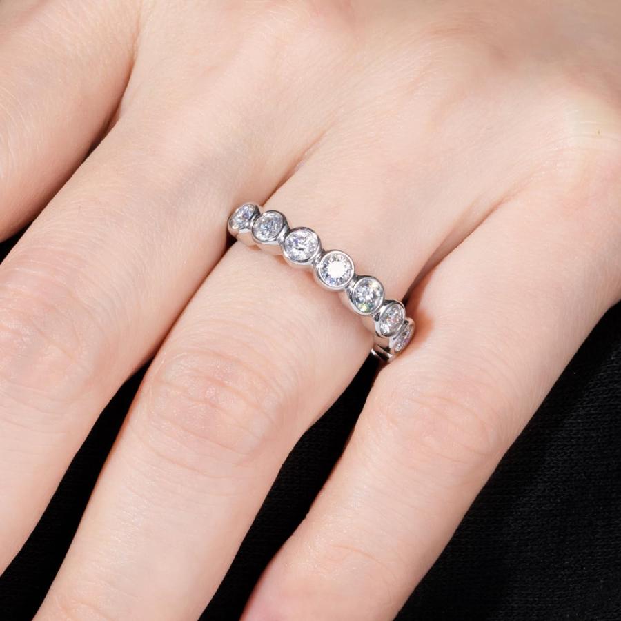 【並行輸入品】Raivari 0.9cttw モアッサナイト エタニティ 結婚指輪 18K ホワイトゴールドメッキ 925スターリングシルバー_3