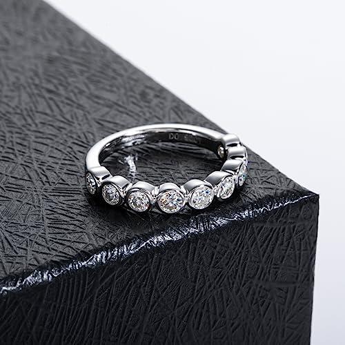【並行輸入品】Raivari 0.9cttw モアッサナイト エタニティ 結婚指輪 18K ホワイトゴールドメッキ 925スターリングシルバー_7