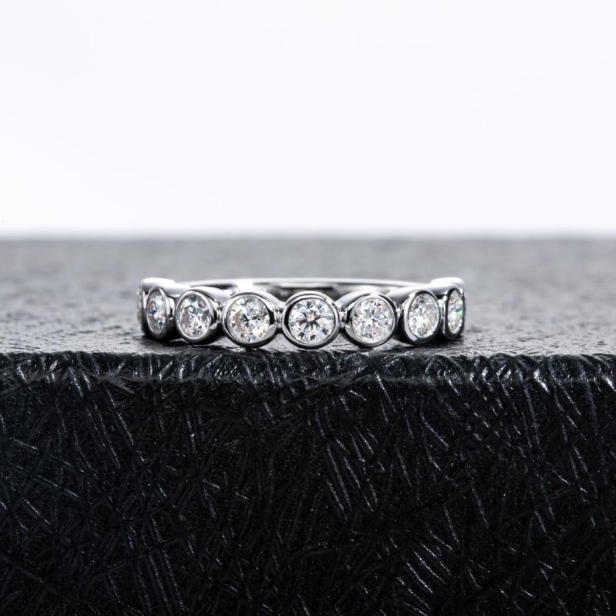 【並行輸入品】Raivari 0.9cttw モアッサナイト エタニティ 結婚指輪 18K ホワイトゴールドメッキ 925スターリングシルバー_9