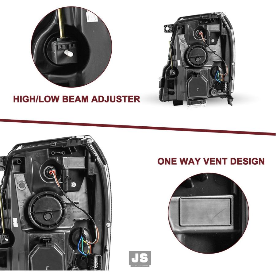 【並行輸入品】JSBOYAT HID/キセノン ヘッドライトアセンブリ 交換用 2007-2014 キャデラック エスカレード ESV EXT 電球との画像