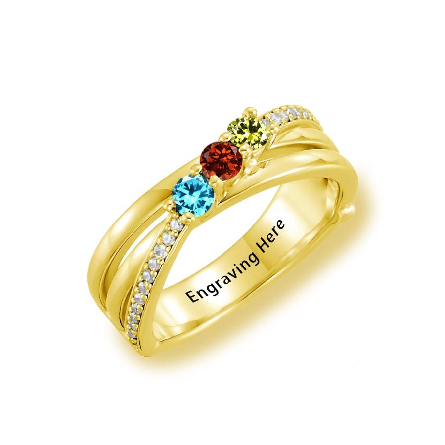 【並行輸入品】MeetMuse Personalized Mother Ring for Women Wife Grandma 10K/14Kの画像