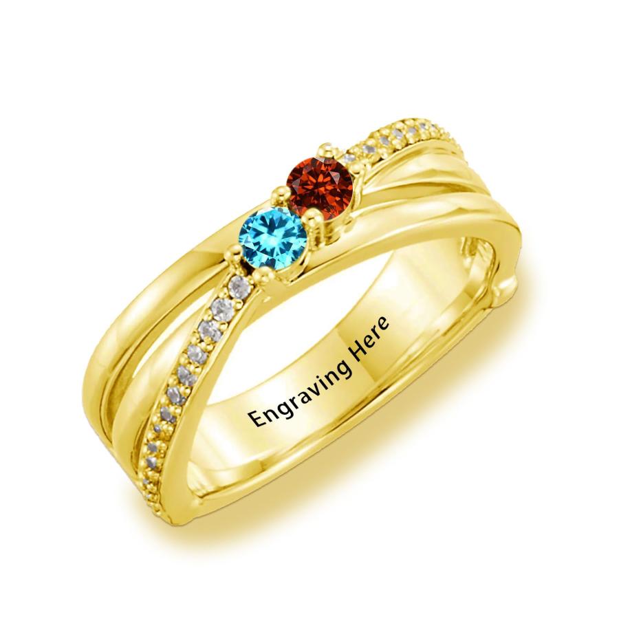 【並行輸入品】MeetMuse Personalized Mother Ring for Women Wife Grandma 10K/14Kの画像