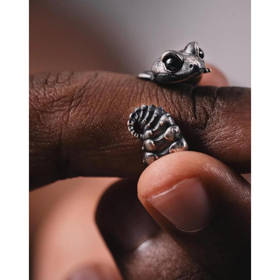✅COPPERTIST.WU タコリング 925スターリングシルバー 16mm 並行輸入品】COPPERTIST.WU Knob Tail Gecko Ring 925 Sterling Silver