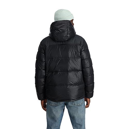 【並行輸入品】Spyder Men's Standard Windom Tech Hooded Down Jacket, Blackの画像