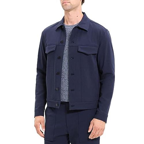 【並行輸入品】Theory Men's River Jacket in Neoteric Twill, Dark Navy, Lの画像