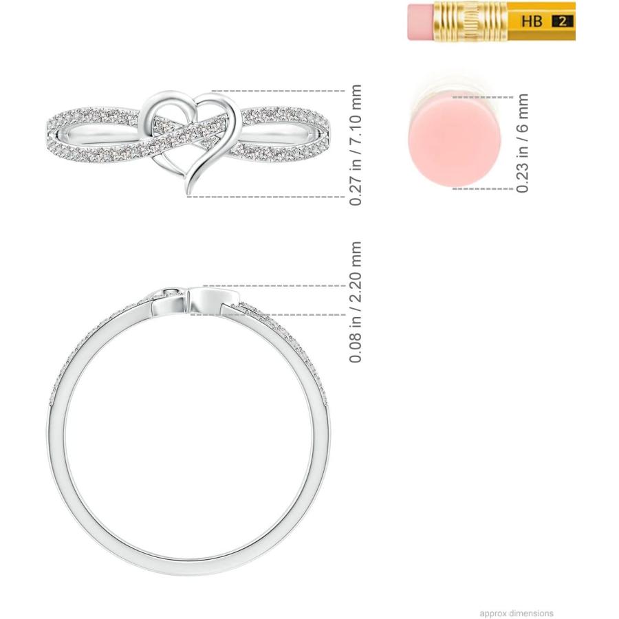 【並行輸入品】Angara 天然ダイヤモンド クリスクロス プロミスリング レディース ガールズ スターリングシルバー / 14K 純金 4月 誕生石の画像