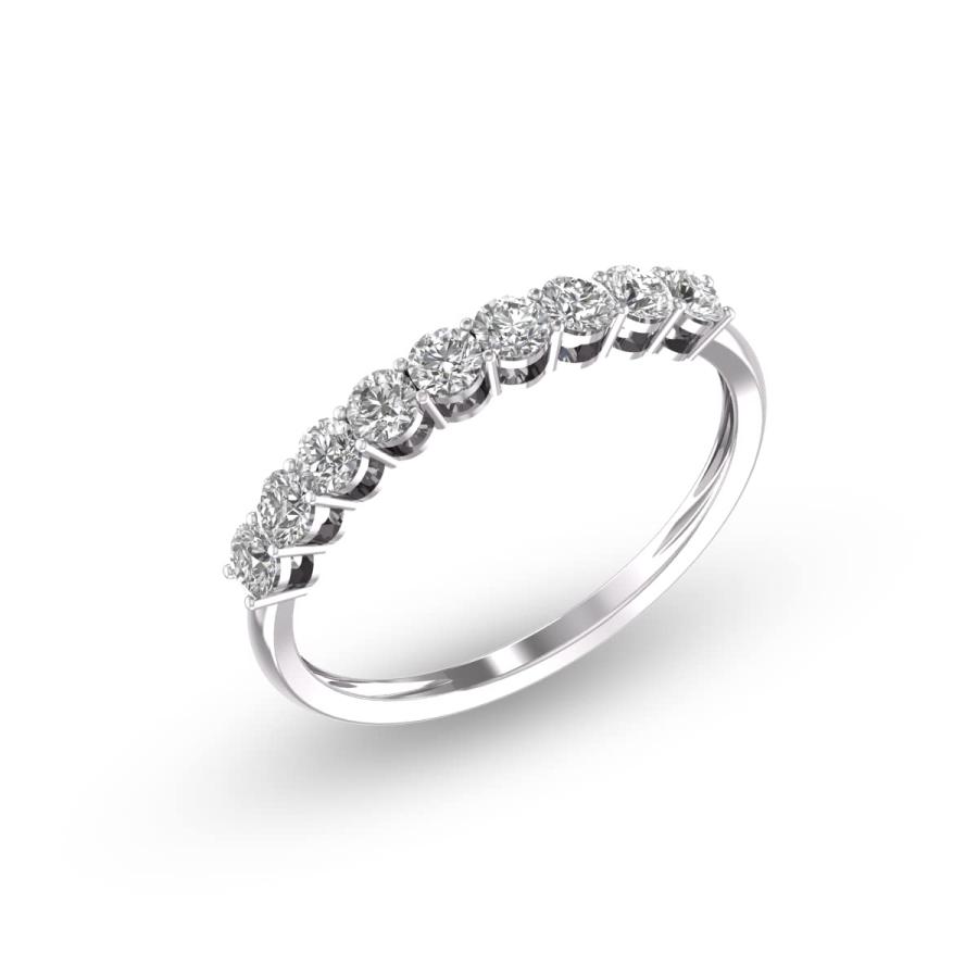 【並行輸入品】TimeLe$$ クラシック 1/2カラット TW ナインストーン 天然ラウンドダイヤモンド 結婚記念日バンド 14Kゴールド (の画像