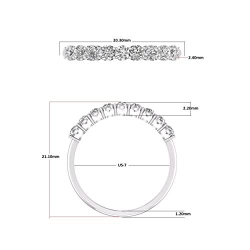 【並行輸入品】TimeLe$$ クラシック 1/2カラット TW ナインストーン 天然ラウンドダイヤモンド 結婚記念日バンド 14Kゴールド (の画像