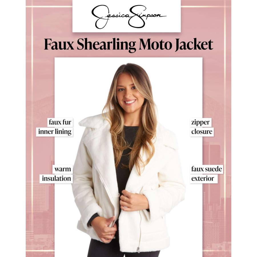 Jessica Simpson Women's Winter Coat   Faux Suede Leather Shearli 並行輸入品｜good-face｜04