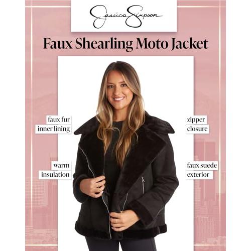Jessica Simpson Women's Winter Coat   Faux Suede Leather Shearli 並行輸入品｜good-face｜05