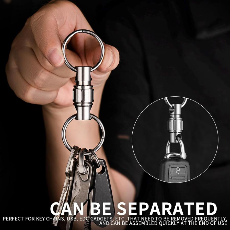 並行輸入品】TISUR クイックリリースキーチェーン チタンカラビナキー