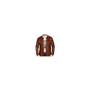 【並行輸入品】RIZING STAR Men's Western Trucker Leather Smart Fitted Denim Shiの画像