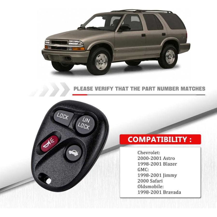 BestKeys Keyless Entry Car Key Vehicles Replacement for 2000-2001 Astro ...
