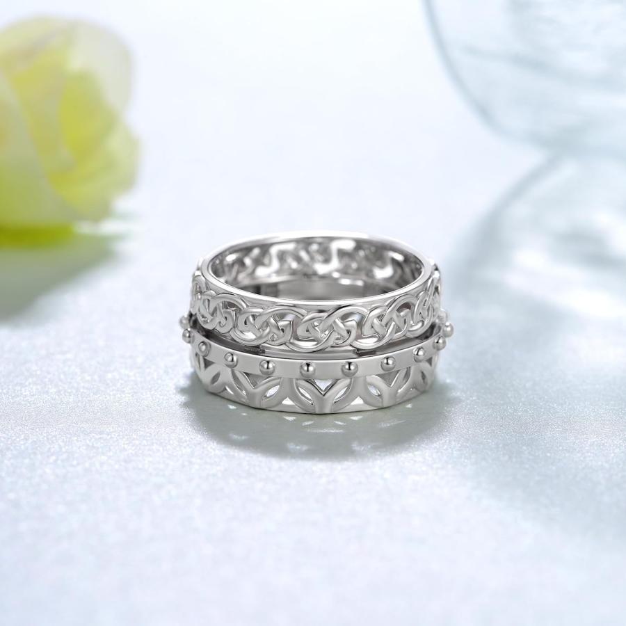 スピナーリング 指輪 回転リング 925スターリングシルバー 10号 不安解消 スピナーリング 指輪 回転リング 925スターリングシルバー 10号 不安