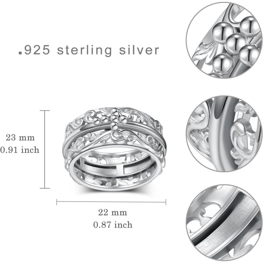 スピナーリング 指輪 回転リング 925スターリングシルバー 10号 不安解消 スピナーリング 指輪 回転リング 925スターリングシルバー 10号 不安