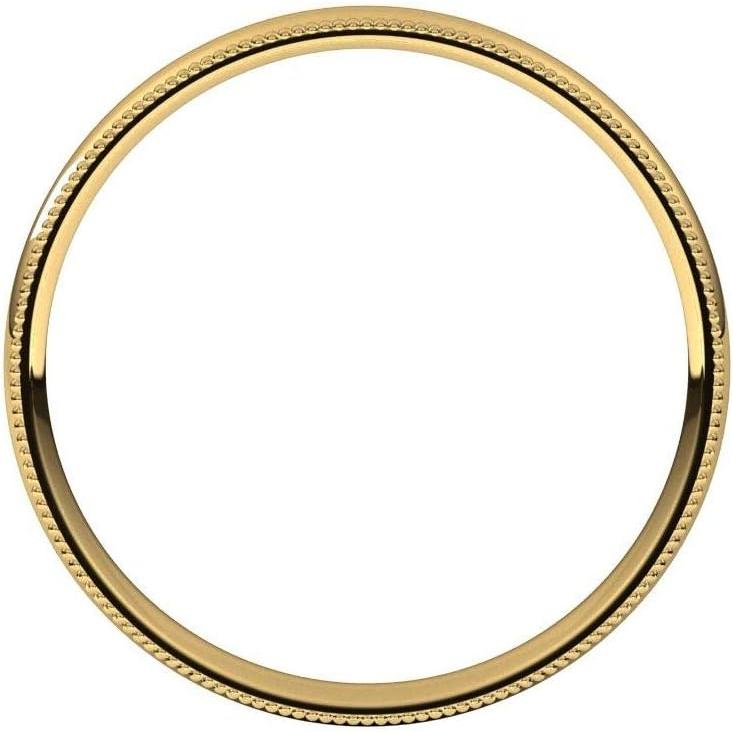 【並行輸入品】Solid 14k Yellow Gold 2.5mm Milgrain Comfort Fit Wedding Band Ring Cの画像