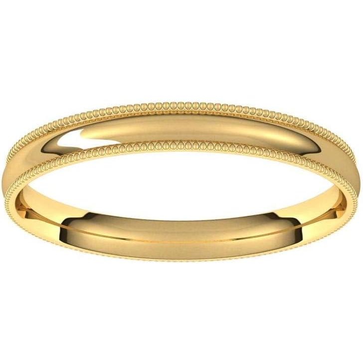 【並行輸入品】Solid 14k Yellow Gold 2.5mm Milgrain Comfort Fit Wedding Band Ring Cの画像