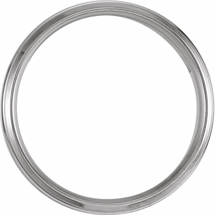 【並行輸入品】Tarnish Resistant Solid 925 Sterling Silver 7mm Beveled Edge Weddingの画像