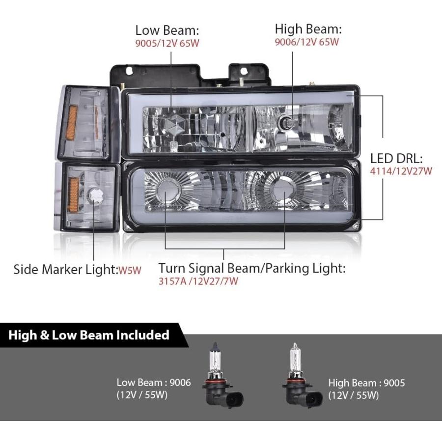【並行輸入品】G-PLUS コーナーヘッドライトバンパーランプ 電球付き GMC C1500 K1500 Yukon C2500 K2500 Subu_2