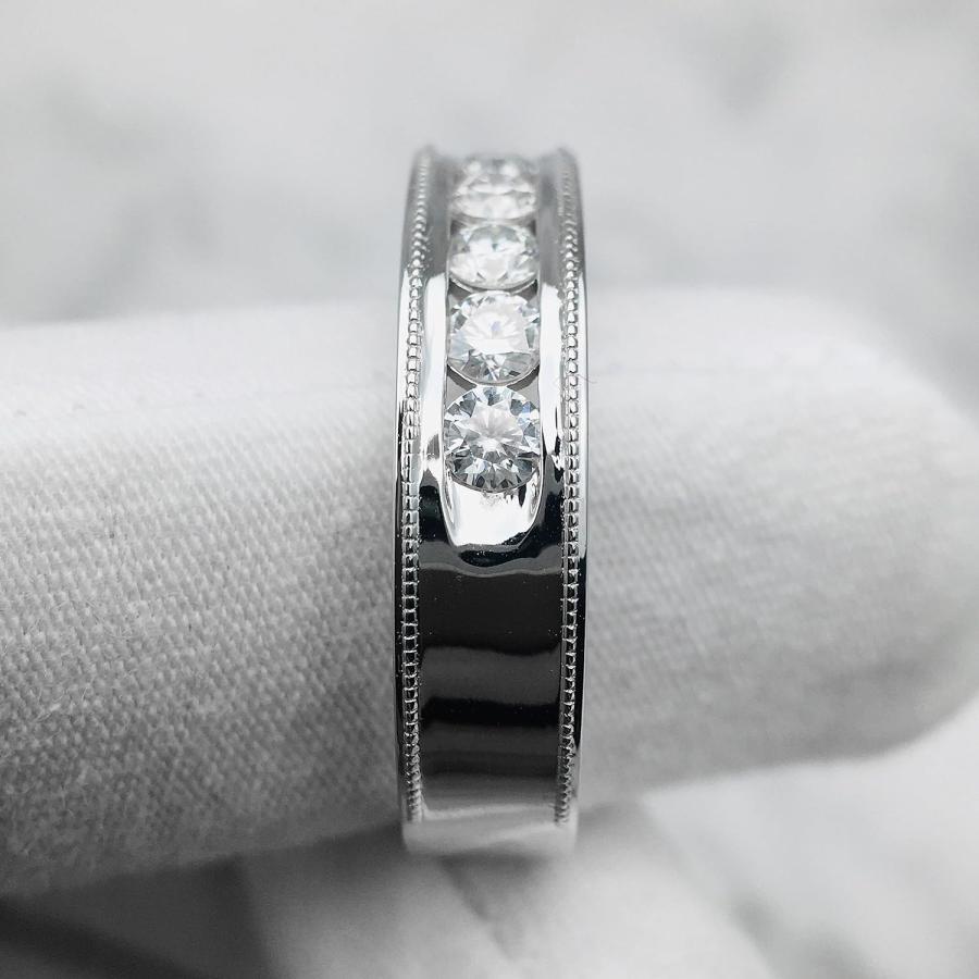 【並行輸入品】Luyona モアッサナイト エタニティ 結婚指輪 メンズ 1-2cttw D カラー ラウンドカット 人工モアッサナイト ダイヤモンド_2