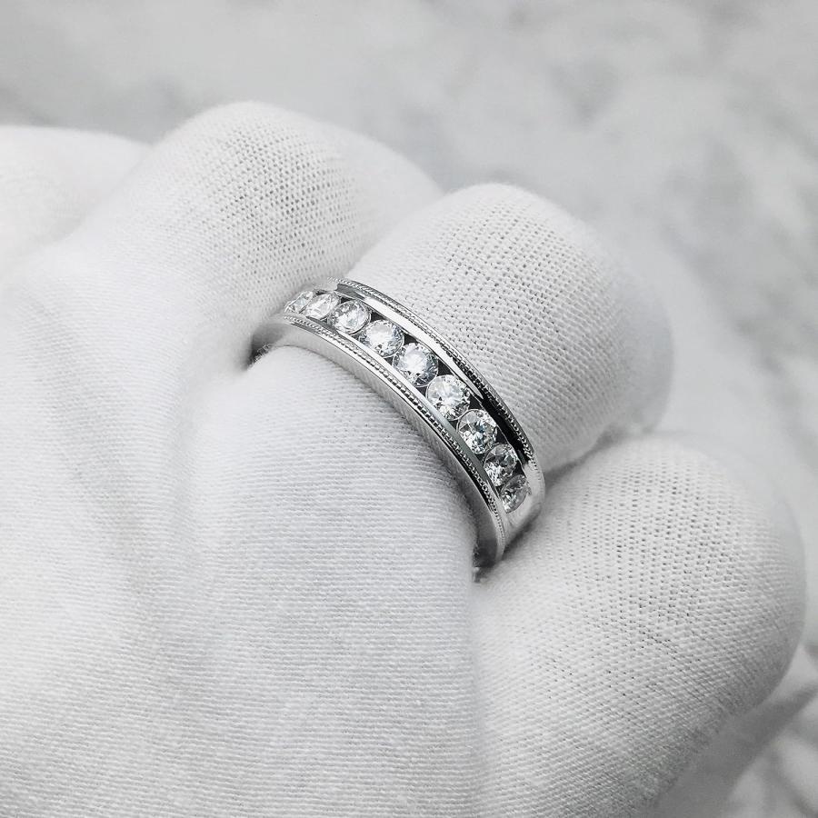 【並行輸入品】Luyona モアッサナイト エタニティ 結婚指輪 メンズ 1-2cttw D カラー ラウンドカット 人工モアッサナイト ダイヤモンド_4