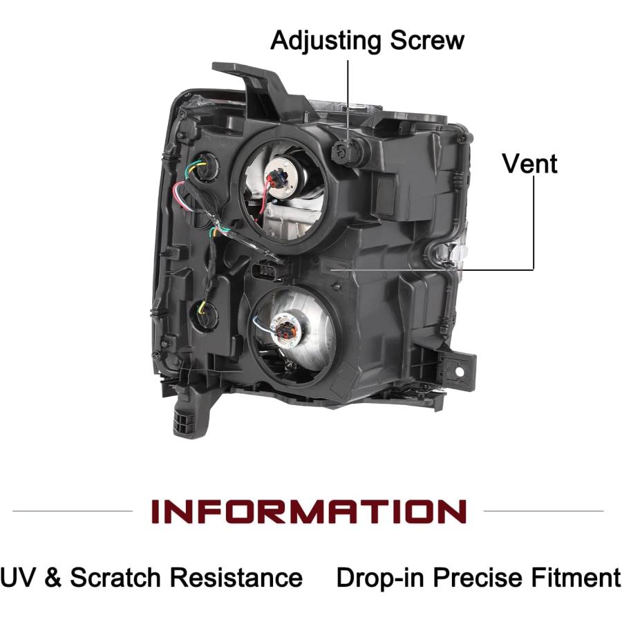 【並行輸入品】JSBOYAT 2015-2019 Chevy Silverado 2500 3500 HD OEプロジェクターハロゲンヘッドライト交換の画像