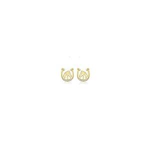 【並行輸入品】14K ゴールド バタフライ/リーフ/馬/ヒトデ/ハート/バー/マウンテンイヤリング 14Kイエローゴールドイヤリング ミニマリスの画像