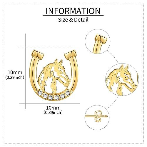 【並行輸入品】14K ゴールド バタフライ/リーフ/馬/ヒトデ/ハート/バー/マウンテンイヤリング 14Kイエローゴールドイヤリング ミニマリスの画像
