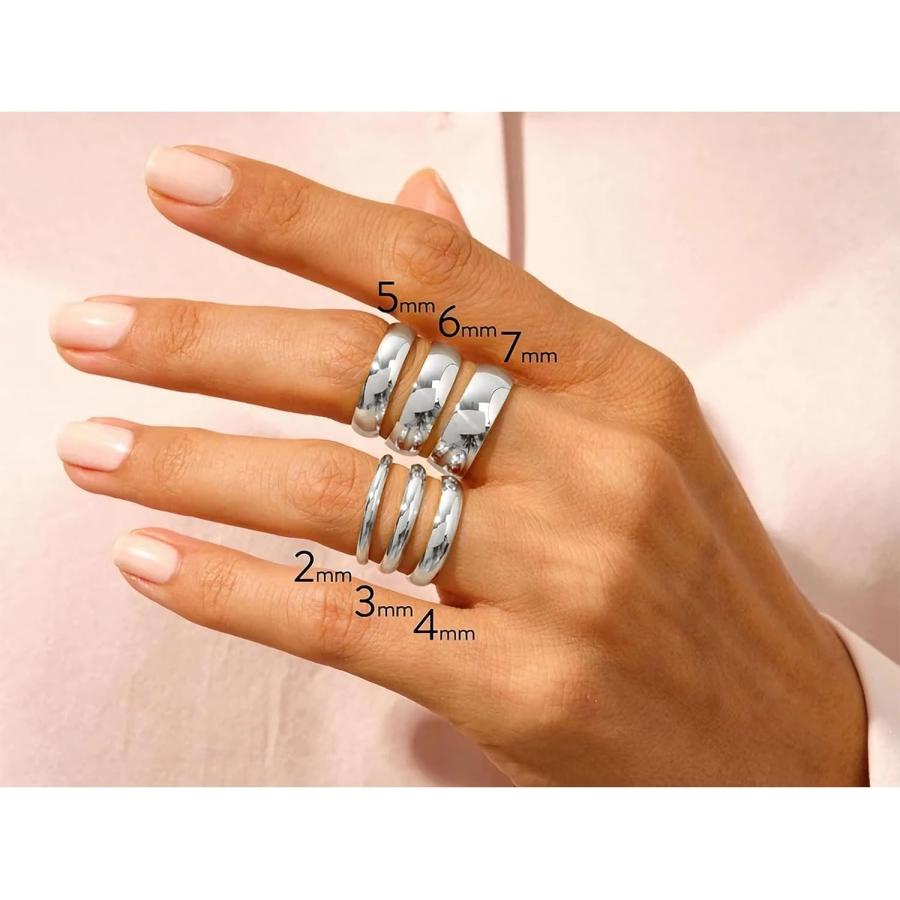 【並行輸入品】14K White Gold Rings Men Wedding Band 6MM 10K white Gold wedding Banの画像