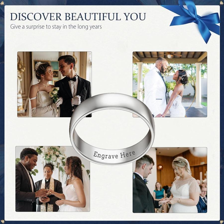 【並行輸入品】14K White Gold Rings Men Wedding Band 6MM 10K white Gold wedding Banの画像