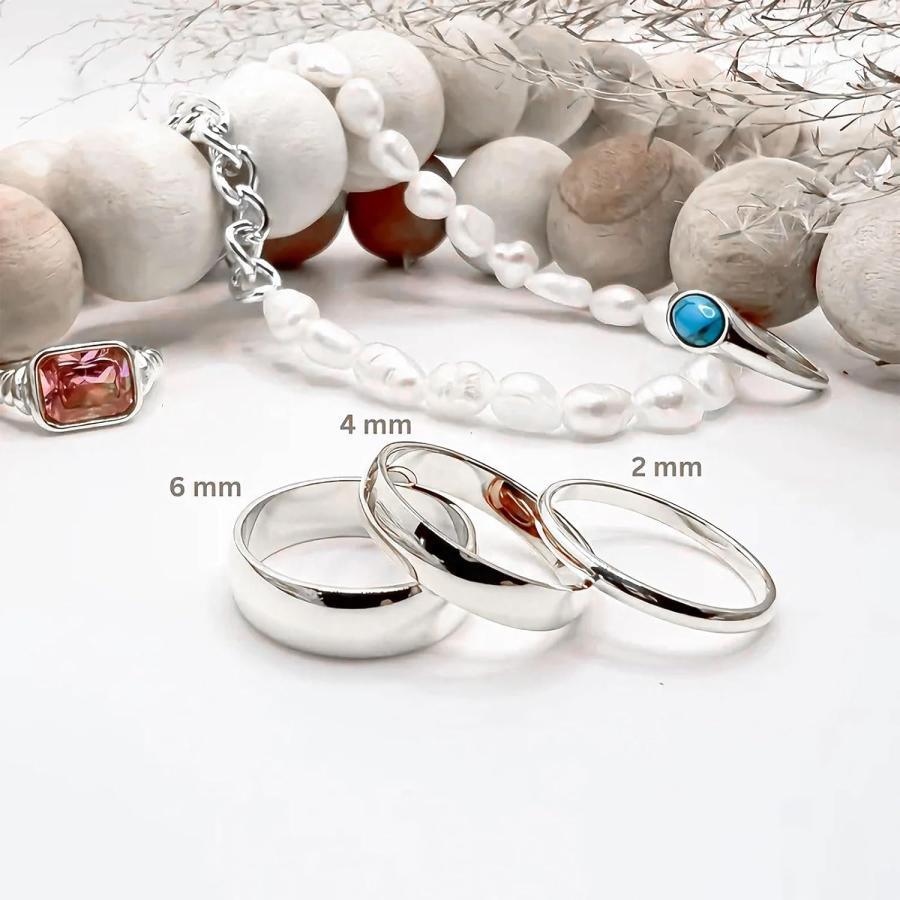 【並行輸入品】10K white Gold 4mm wedding Band 14K White Gold Rings Men Wedding Banの画像