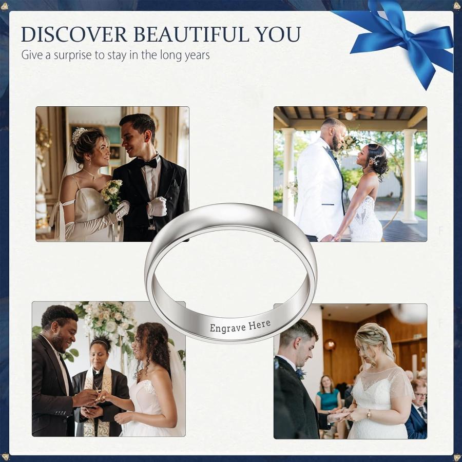 【並行輸入品】10K white Gold 4mm wedding Band 14K White Gold Rings Men Wedding Banの画像