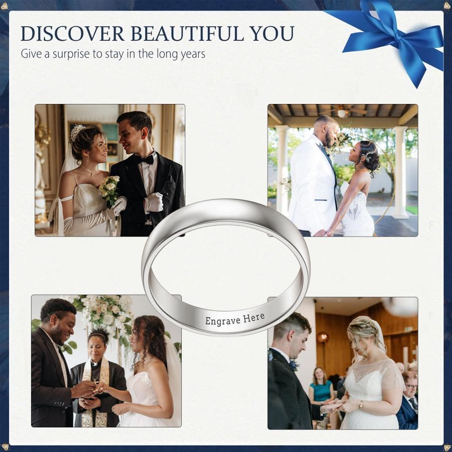 【並行輸入品】10K white Gold 4mm wedding Band 14K White Gold Rings Men Wedding Banの画像