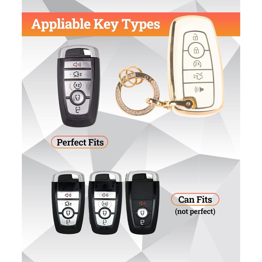 オンラインストア売上 Zlirfy Key fob Cover Soft TPU Key Shell Car Accessories Key Shells Key Case with Key Chain Car Key Case Car Key Shell Protection Remote Smart Key C