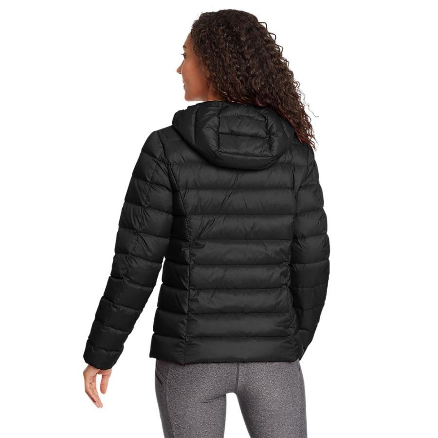 【並行輸入品】Eddie Bauer Women's CirrusLite Down Hooded Jacket, Black, Largeの画像
