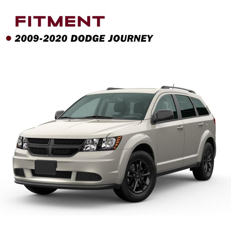 【並行輸入品】JSBOYAT 09-20 Dodge JourneyヘッドライトアセンブリOE交換用ハロゲンヘッドランプ 電球付き 右/助手席側 (Rの画像