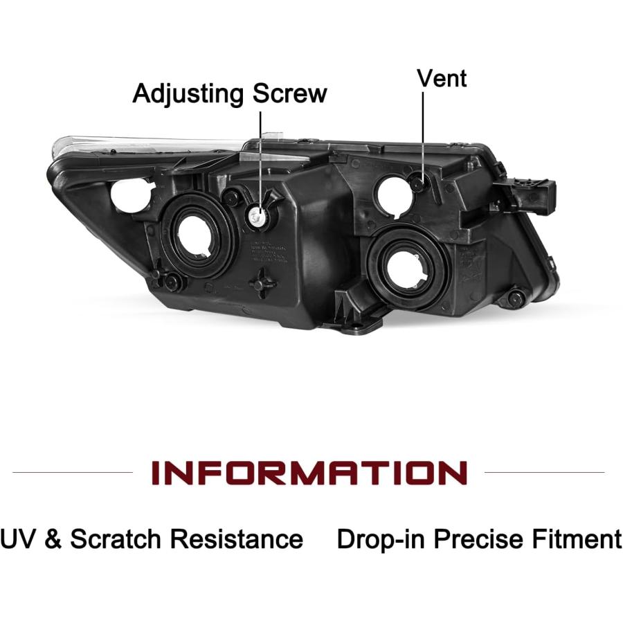 【並行輸入品】JSBOYAT 09-20 Dodge JourneyヘッドライトアセンブリOE交換用ハロゲンヘッドランプ 電球付き 右/助手席側 (Rの画像