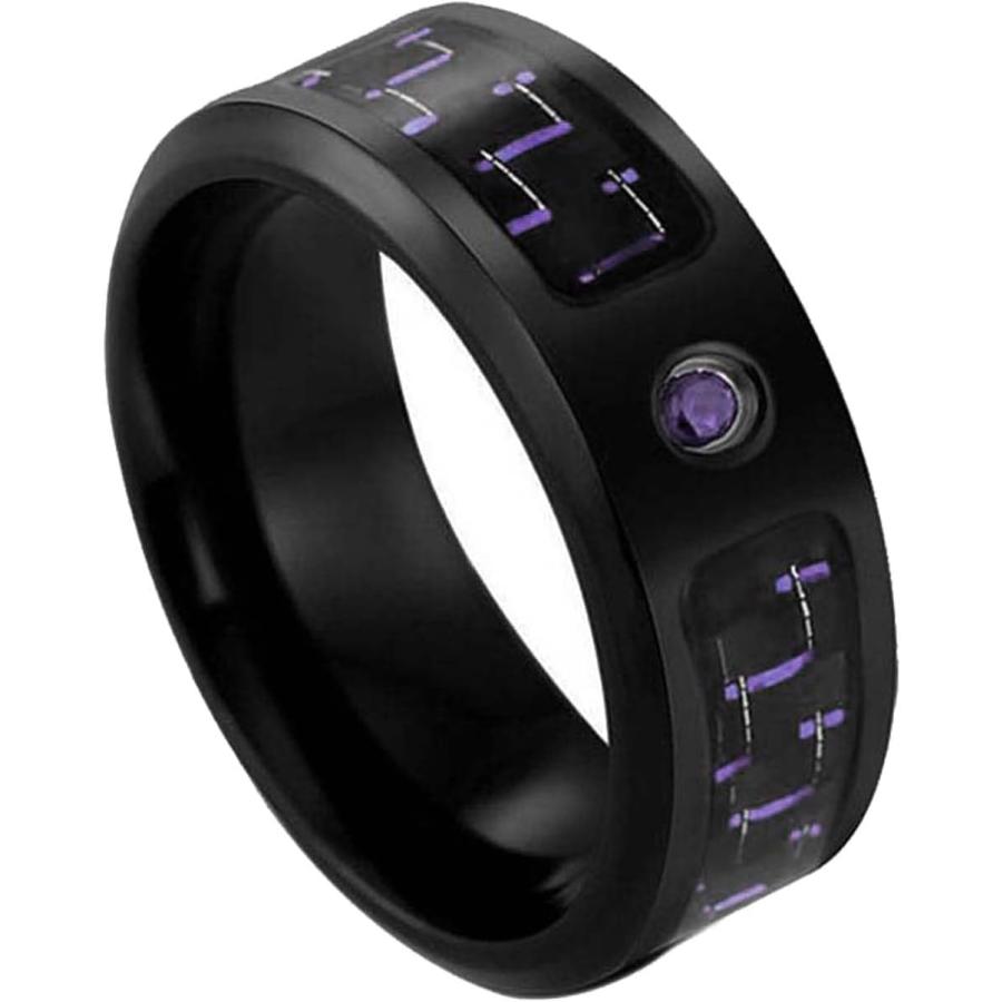 並行輸入品】ringcolor ブラックメッキ チタンスチール メンズリング