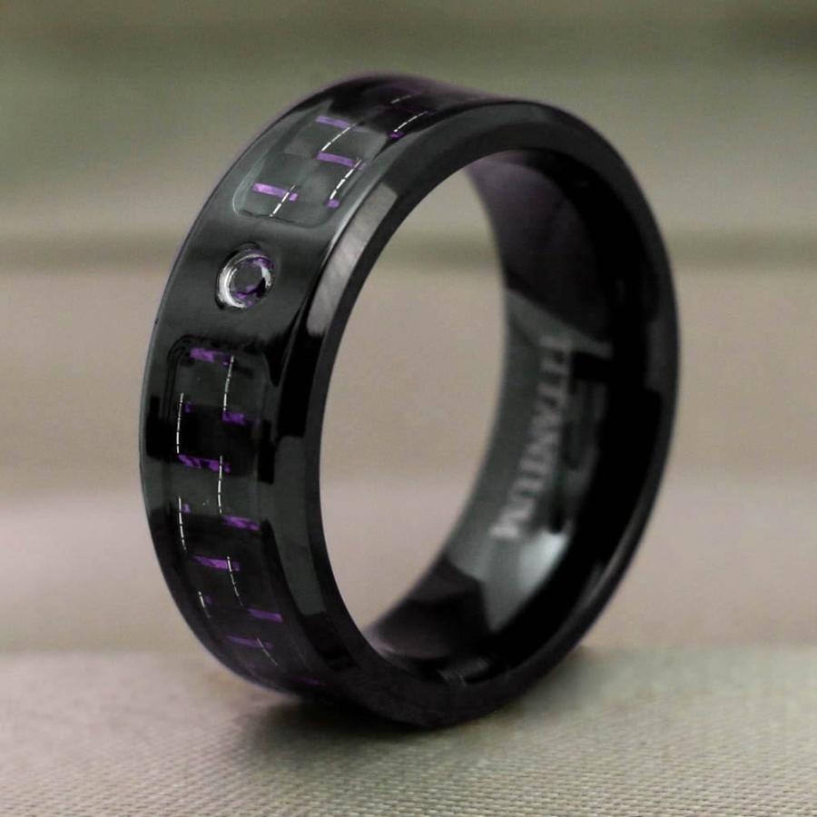 並行輸入品】ringcolor ブラックメッキ チタンスチール メンズリング
