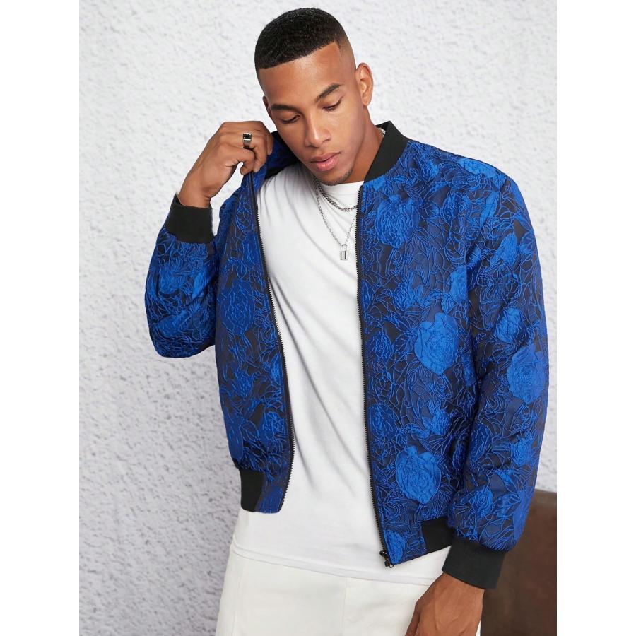 【並行輸入品】Men's 2023 Autumn And WinterJjacket Coat Outerwear Men Floral Jaの画像