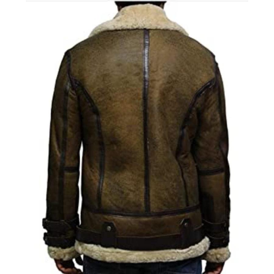 【並行輸入品】leebrando Mens Real RAF Shearling Sheepskin B3 Bomber Flying Pilの画像