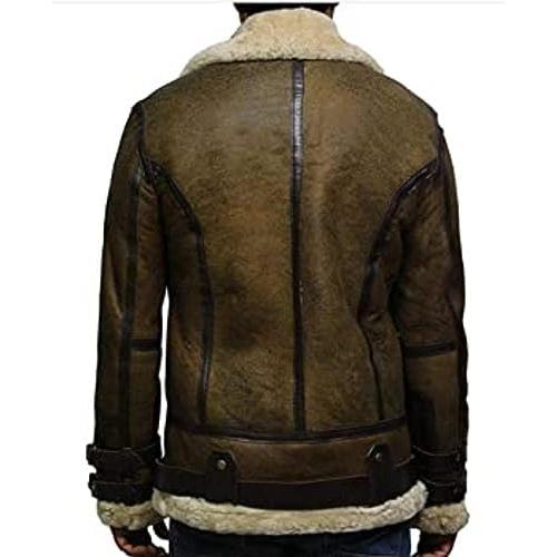 【並行輸入品】leebrando Mens Real RAF Shearling Sheepskin B3 Bomber Flying Pilの画像