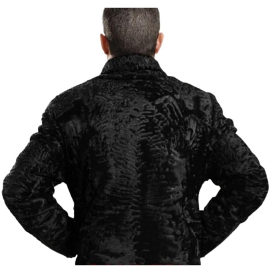 【並行輸入品】leebrando Men's Persian Lamb Black Fur Jacket Karakul Coat (M)の画像