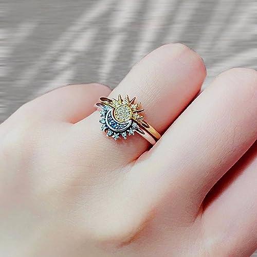 並行輸入品】HEIMAXING 天体太陽と月のリングセット 1ペア 輝く太陽と