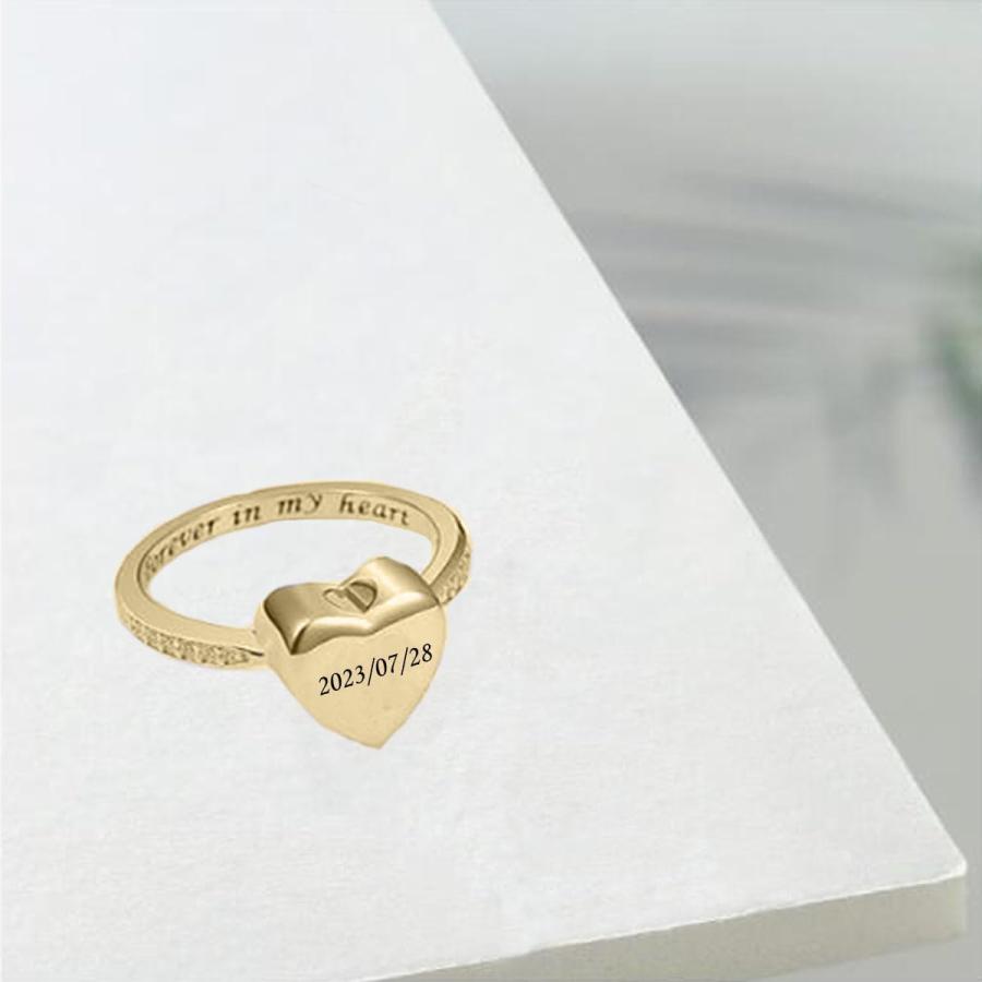 【並行輸入品】OUTANG 10K 14K 18k Solid Gold Personalized Heart Urn Ring Pet's or Hの画像