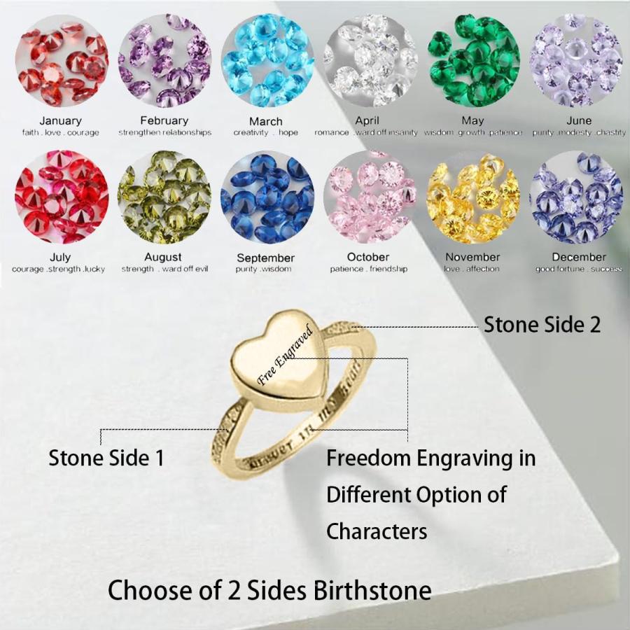 【並行輸入品】OUTANG 10K 14K 18k Solid Gold Personalized Heart Urn Ring Pet's or Hの画像