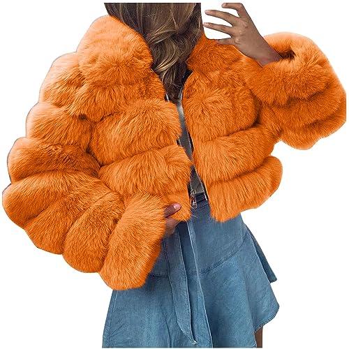 【並行輸入品】My?Orders?Placed,Short Faux Furry Splicing Jackets for Women Winの画像